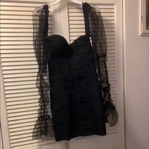 Fashion Nova Black Dress with Sheer Detail